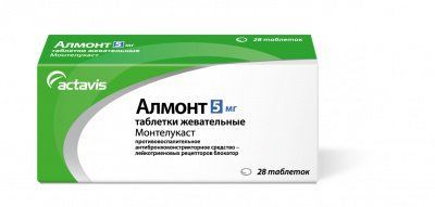 Алмонт, 5 мг, таблетки жевательные, 28 шт.