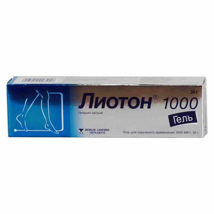 Лиотон 1000, 1000 ЕД/г, гель для наружного применения, 30 г, 1 шт.