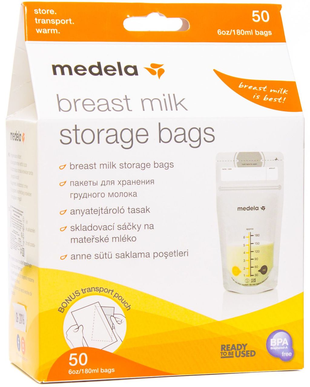 Medela Пакеты для хранения грудного молока, одноразовый (-ая, -ое, -ые), 180 мл, 50 шт.