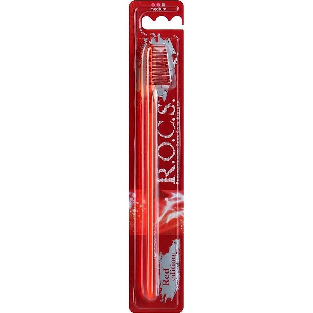 ROCS Red Edition Зубная щетка, щетка зубная, medium, 1 шт.