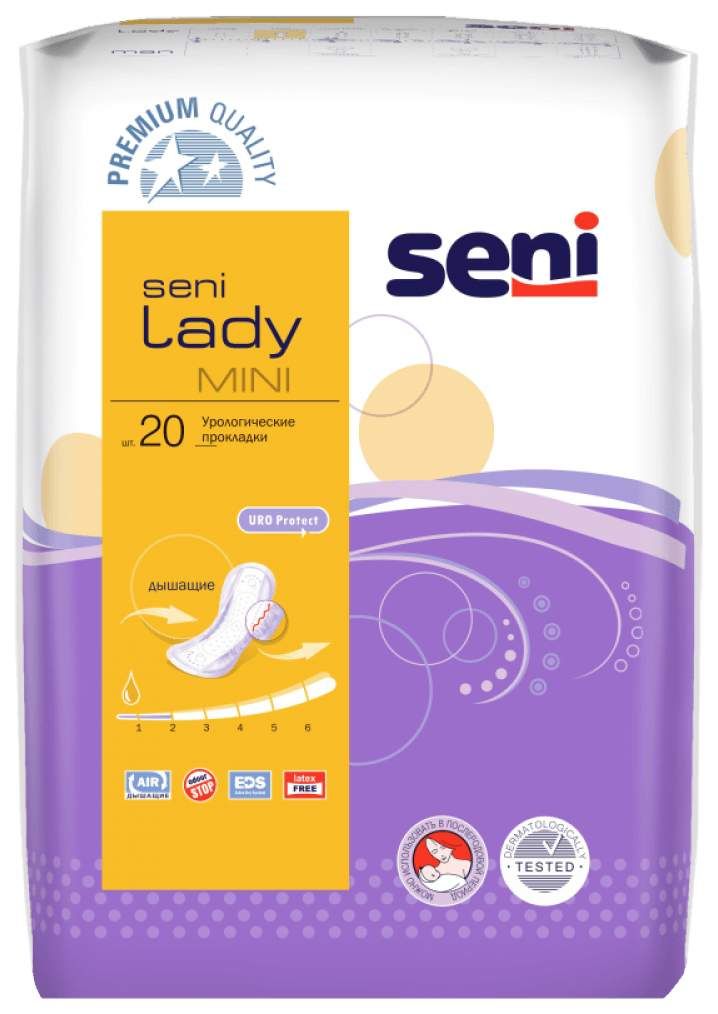 Seni Lady Mini прокладки урологические, 9 х 22 см, 190 мл, 20 шт.