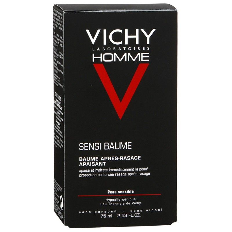 Vichy Homme Sensi Baume бальзам после бритья для чувствительной кожи, бальзам для лица и тела, мужс