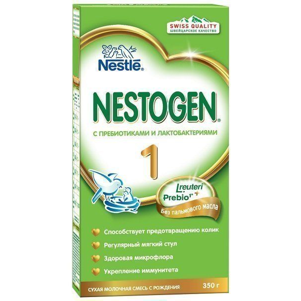 Nestogen 1, для детей с рождения, смесь молочная сухая, с пребиотиками и лактобактериями, 350 г, 1 