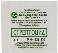 Стрептоцид, порошок для наружного применения, 2 г, 1 шт.