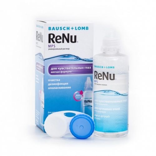 ReNu MPS для чувствительных глаз, раствор для обработки и хранения мягких контактных линз, 120 мл, 