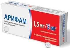 Арифам, 5 мг+1.5 мг, таблетки с модифицированным высвобождением, покрытые пленочной оболочкой, 30 ш