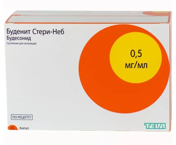 Буденит Стери-Неб, 0.5 мг/мл, суспензия для ингаляций дозированная, 2 мл, 60 шт.