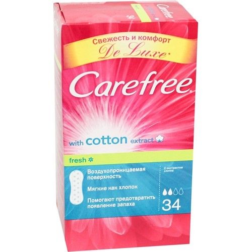 Carefree with Cotton Extract салфетки женские гигиенические с экстрактом хлопка, салфетки гигиениче