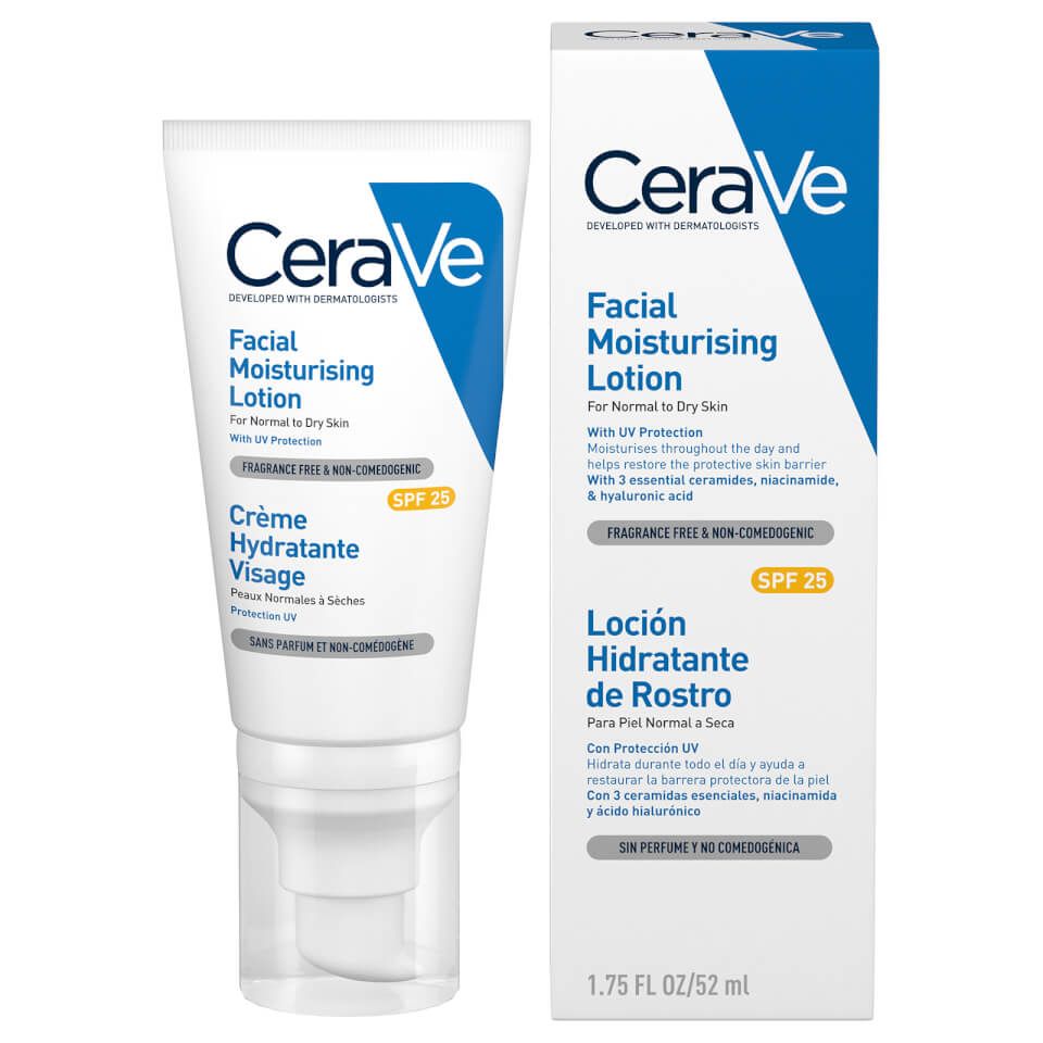 CeraVe Лосьон увлажняющий для кожи лица и тела SPF 25, молочко для тела, с УФ-фильтрами, 52 г, 1 шт