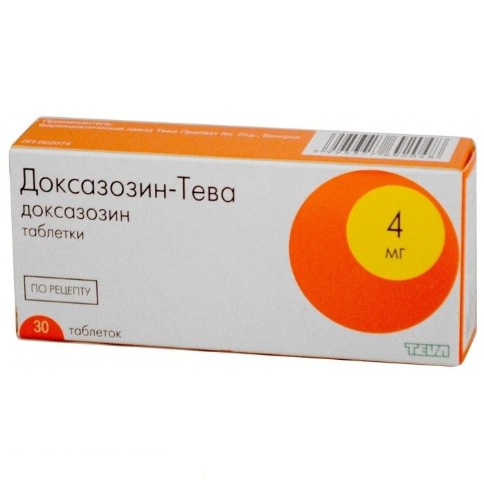 Доксазозин-Тева, 4 мг, таблетки, 30 шт.