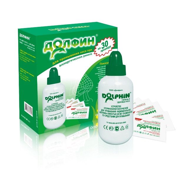 Долфин при аллергии Устройство 240 мл + средство для промывания носа N30, для взрослых, 240 мл, 1 ш