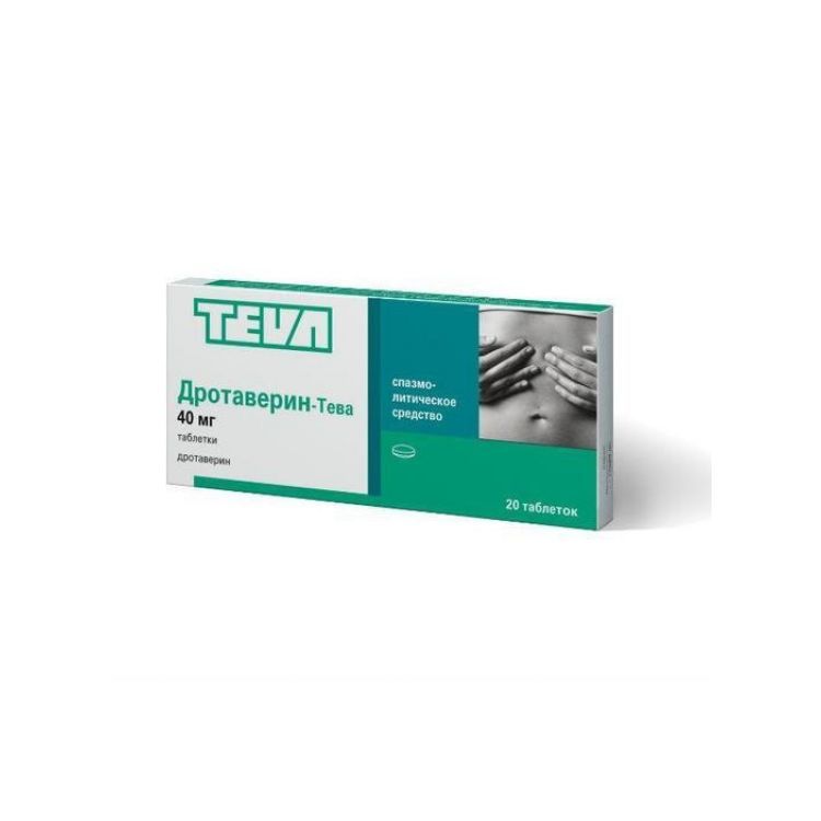 Дротаверин-Тева, 40 мг, таблетки, 20 шт.