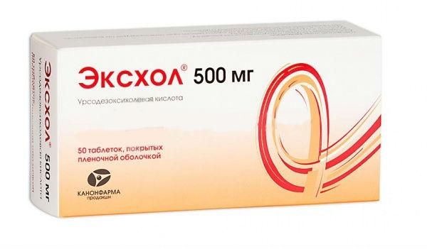 Эксхол, 500 мг, таблетки, покрытые пленочной оболочкой, 50 шт.