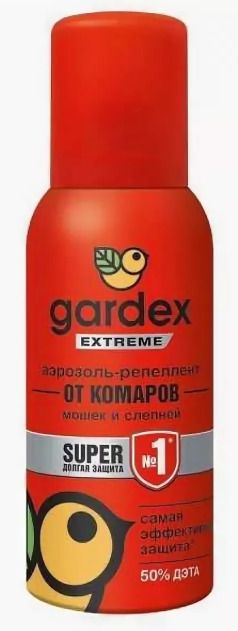 Gardex Extreme Super Аэрозоль от комаров мошек и других насекомых, аэрозоль для наружного применени