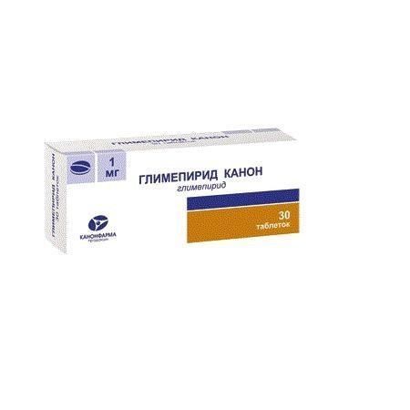 Глимепирид Канон, 1 мг, таблетки, 30 шт.