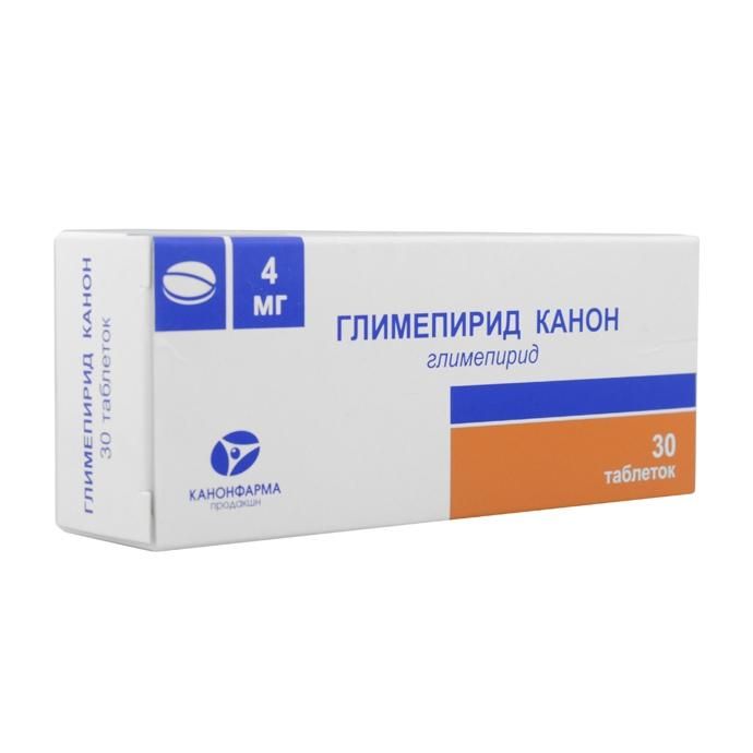 Глимепирид Канон, 4 мг, таблетки, 30 шт.