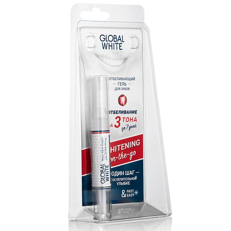 Global White карандаш отбеливающий для зубов, гель, 5 мл, 1 шт.