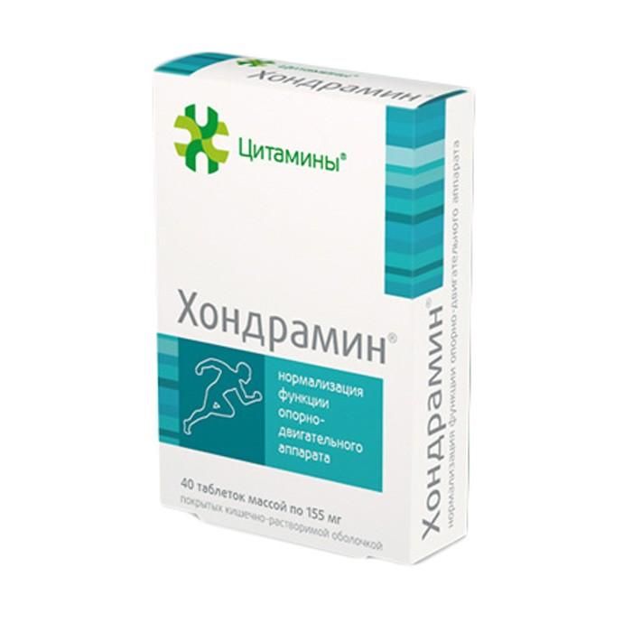 Хондрамин, 155 мг, таблетки, покрытые кишечнорастворимой оболочкой, 40 шт.