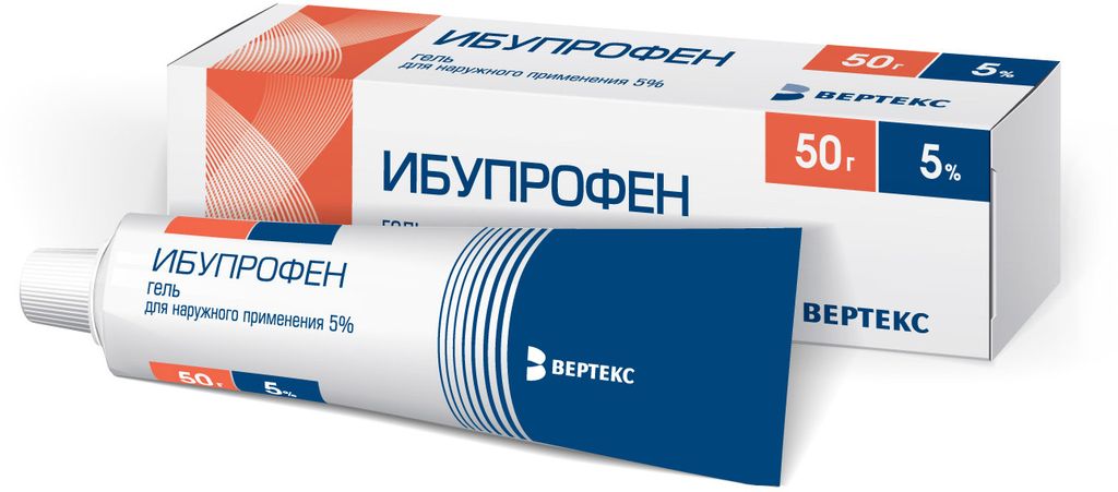 Ибупрофен (гель), 5%, гель для наружного применения, 50 г, 1 шт.