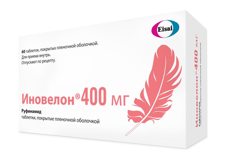 Иновелон, 400 мг, таблетки, покрытые пленочной оболочкой, 60 шт.