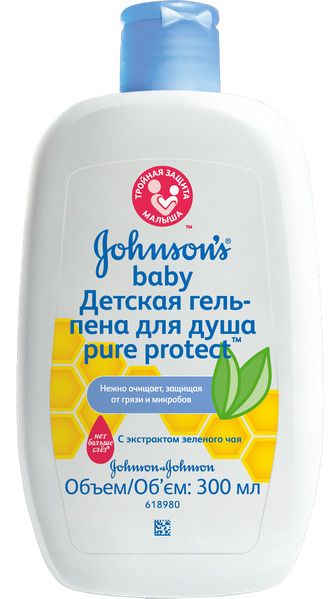 Johnsons Baby Pure Protect гель-пена для душа, гель для душа, 300 мл, 1 шт.