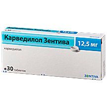 Карведилол Зентива, 12.5 мг, таблетки, 30 шт.