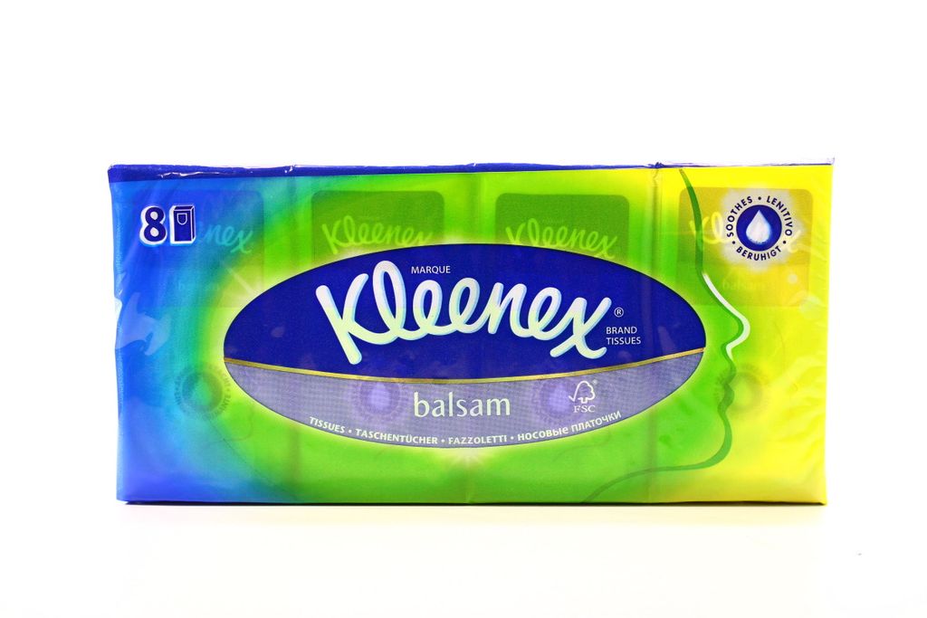 Kleenex Balsam Платки носовые бумажные, 8 шт.