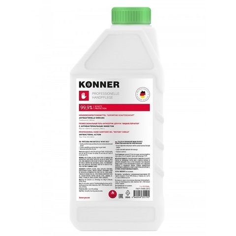 Konner гель для рук гигиенический Жидкие перчатки, с антибактериальным эффектом, 1 л, 1 шт.