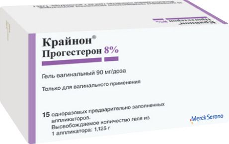 Крайнон, 90 мг/доза, гель вагинальный, 1.125 г, 15 шт.
