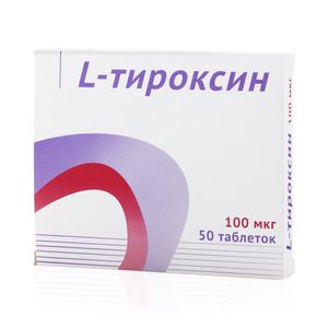 L-Тироксин, 100 мкг, таблетки, 50 шт.