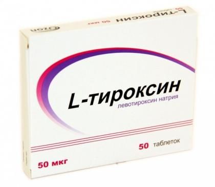 L-Тироксин, 50 мкг, таблетки, 50 шт.