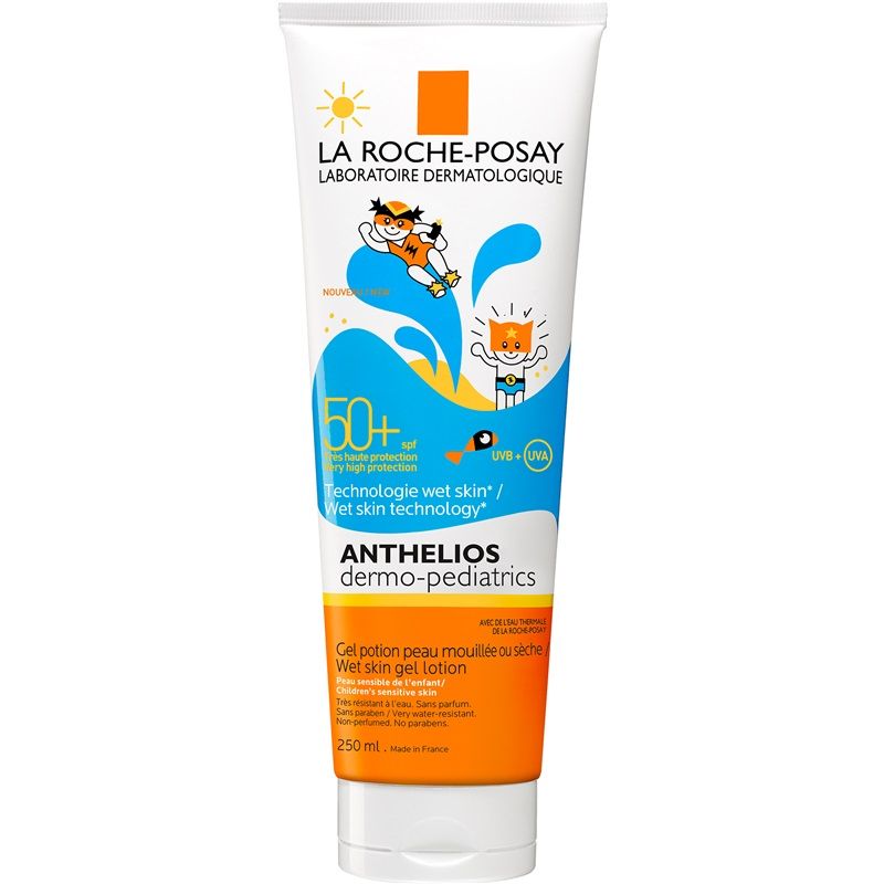 La Roche-Posay Anthelios Wet skin SPF50+ гель солнцезащитный для детей, для нанесения на влажную ко