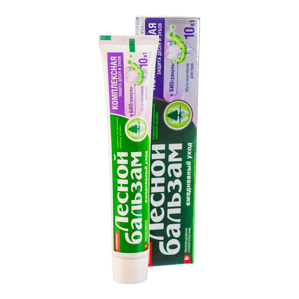 Лесной бальзам Зубная паста Комплексная защита с биогранулами, паста зубная, 75 мл, 1 шт.