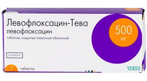 Левофлоксацин-Тева, 500 мг, таблетки, покрытые пленочной оболочкой, 7 шт.