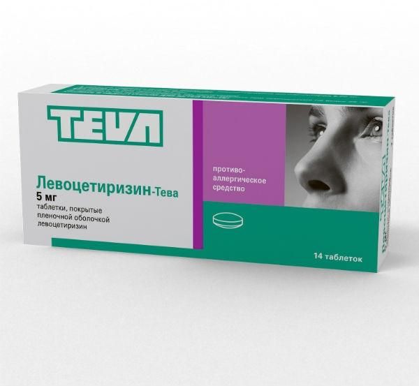 Левоцетиризин-Тева, 5 мг, таблетки, покрытые пленочной оболочкой, 14 шт.