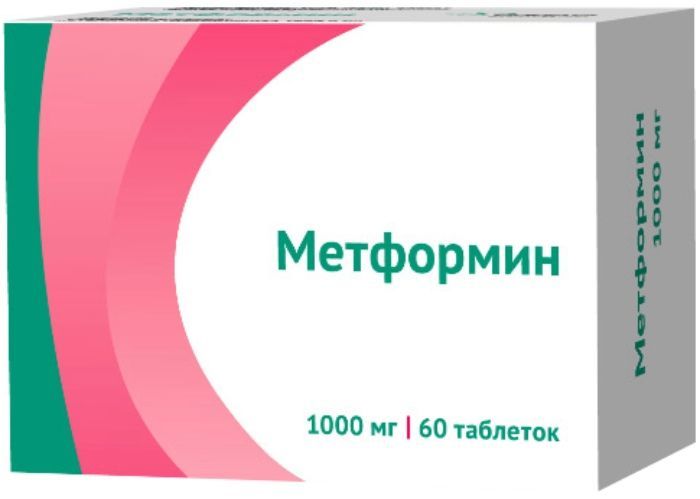 Метформин лонг, 1000 мг, таблетки с пролонгированным высвобождением, 60 шт.