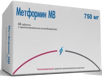 Метформин МВ, 750 мг, таблетки с пролонгированным высвобождением, 60 шт.