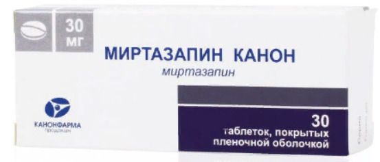Миртазапин Канон, 30 мг, таблетки, покрытые пленочной оболочкой, 30 шт.