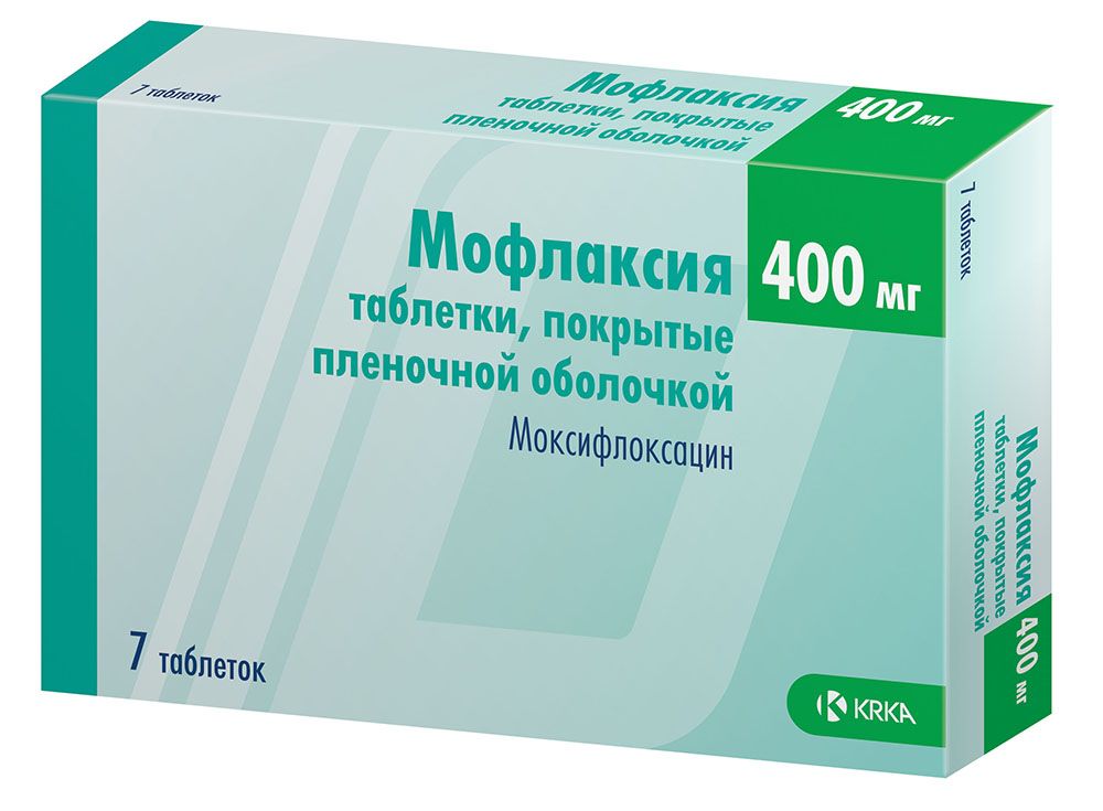 Мофлаксия, 400 мг, таблетки, покрытые пленочной оболочкой, 7 шт.