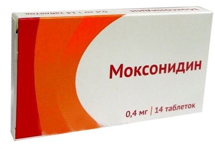 Моксонидин, 0.4 мг, таблетки, покрытые пленочной оболочкой, 14 шт.
