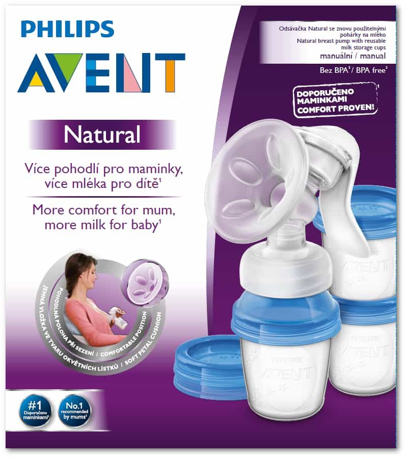 Молокоотсос ручной Philips AVENT Natural, с системой хранения молока, 1 шт.