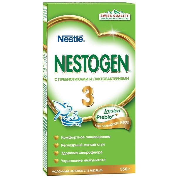 Nestogen 3, для детей с 12 месяцев, напиток молочный сухой, с пребиотиками и лактобактериями, 350 г