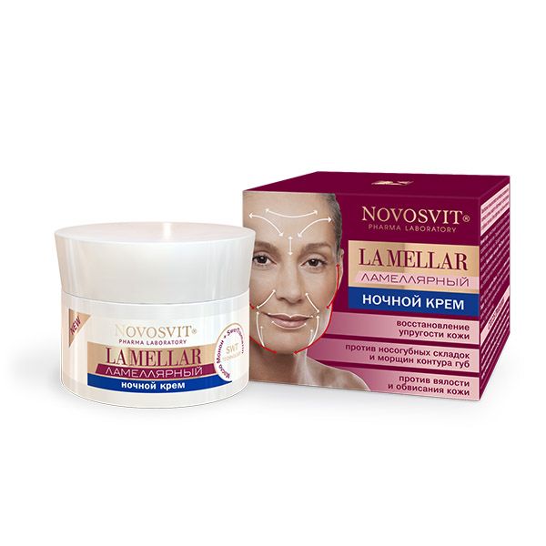 Novosvit LA MELLAR Ламеллярный ночной крем восстановление упругости кожи, крем, для лица, 50 мл, 1 