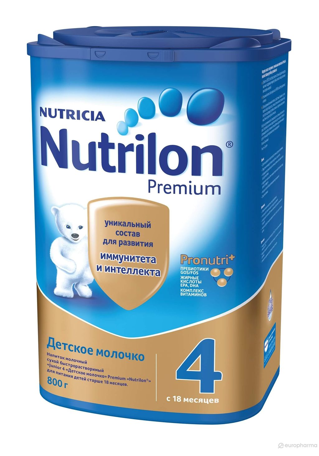 Nutrilon 4 Junior Premium Детское молочко, смесь молочная сухая, 800 г, 1 шт.