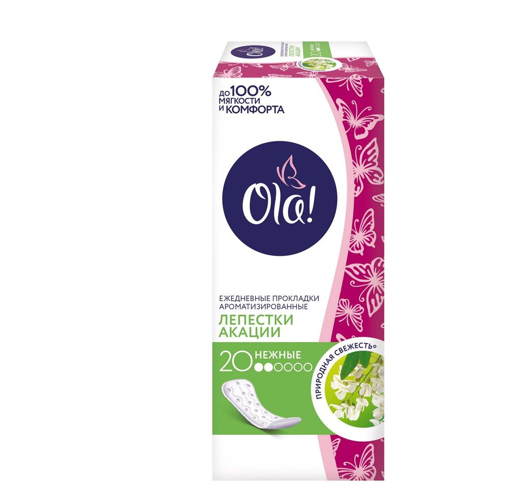 Ola! Daily Deo прокладки ежедневные Лепестки акации, прокладки гигиенические, ароматизированные, 20