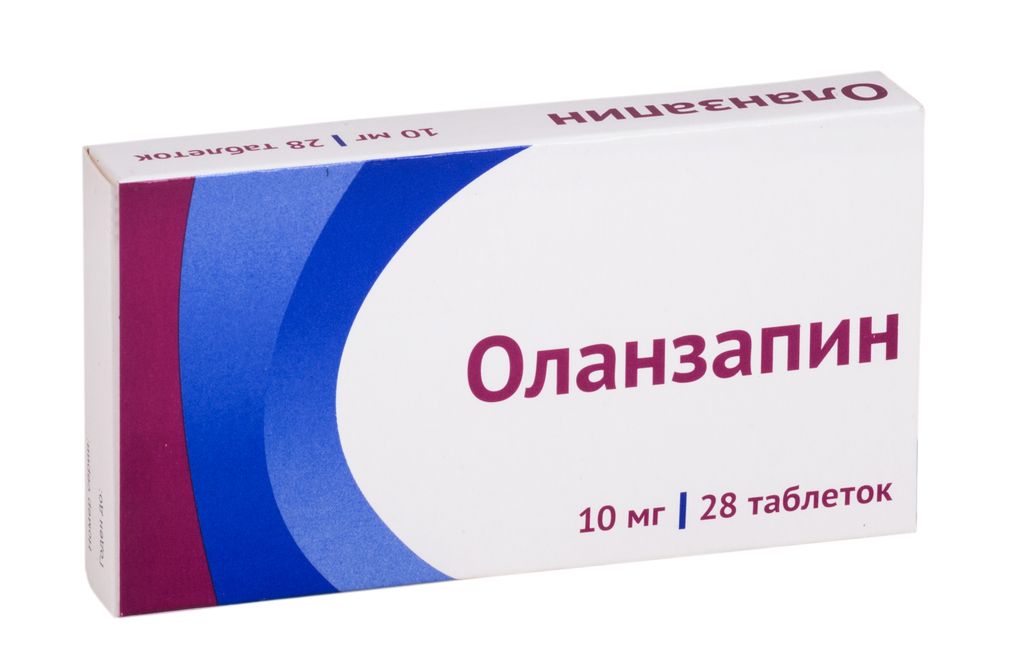 Оланзапин, 10 мг, таблетки, покрытые пленочной оболочкой, 28 шт.