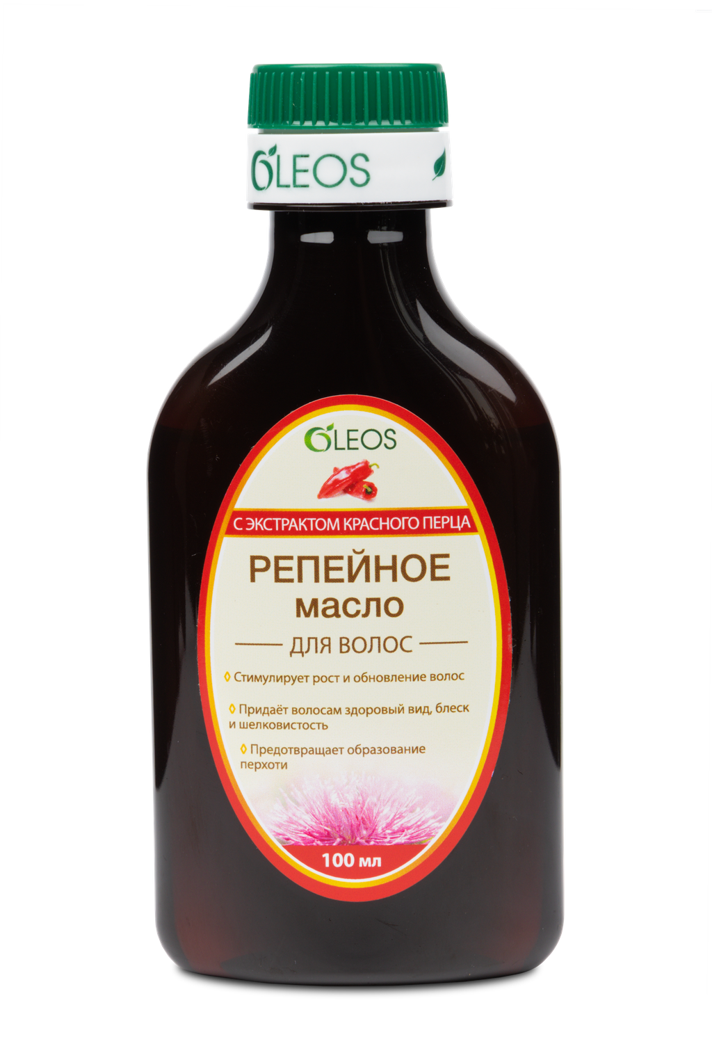 Oleos Масло репейное с экстрактом красного перца, масло косметическое, 100 мл, 1 шт.