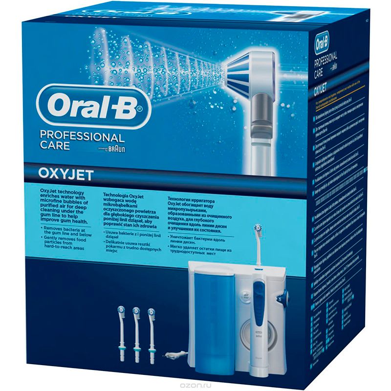 Oral-B ирригатор полости рта ProfessionalCare OxyJet MD20 тип 3724, 2 режима работы, 4 насадки, 600