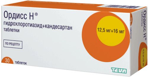 Ордисс Н, 16 мг+12.5 мг, таблетки, 30 шт.