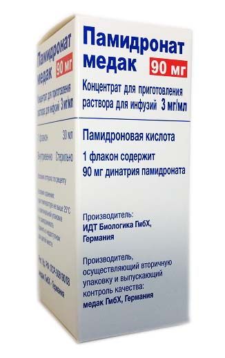 Памидронат медак, 3 мг/мл, концентрат для приготовления раствора для инфузий, 30 мл, 1 шт.